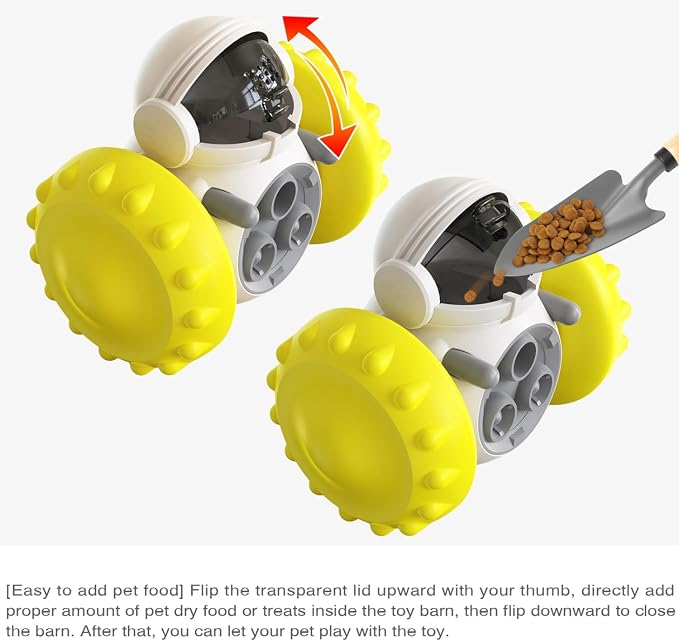 Interactive Dog Treat Dispenser for Slow Feeder (Yellow)
