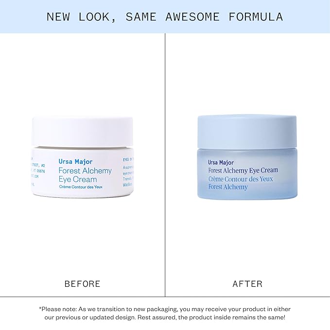 Ursa Major Forest Alchemy Eye Cream | Natural Under-Eye Moisturizer for Dark Circles, Fine Lines, Puffy Eyes and Wrinkles | Vegan, Cruelty-Free, Non-toxic, Unscented | 0.50 ounces