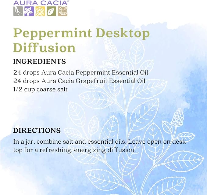 Aura Cacia 100% Pure Peppermint Essential Oil | GC/MS Tested for Purity | 120 ml (4 fl. oz.) | Mentha piperita