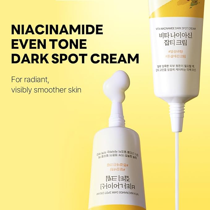 ROUND LAB Vita Niacinamide Dark Spot Cream 1.69 Fl Oz, Tone Clarity Moisturizer with Tranexamic Acid, and Vitamin Complex for Dark Spot Care, Uneven Skin Texture, and Skin Radiance, Korean Skincare