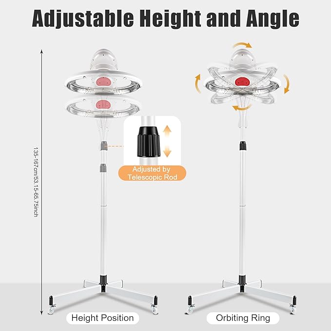 Stand Hair Dryer, 360° Orbiting Rotating Hair Processor, 950W 110V Salon Drying Perming Machine Multifunctional Adjustable Hair Steamer Salon Hair Equipment for Scalp Care, Permed Colored Hair