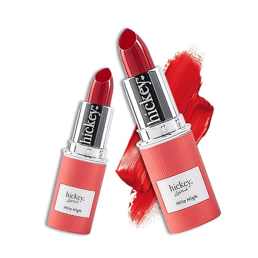 Hickey Lipstick Mile High Organic Perfect Red Lipstick Refill - Long Lasting Lipstick for Women - Hydrating & Moisturizing Shade, Best Lip Color for Women, Gluten-Free & Vegan with Highly Pigmented