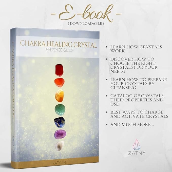 Crystals and Healing Stones Premium Kit Wooden Box - Chakra Stones Healing Crystals Set, Rose Quartz, Amethyst Cluster, Quartz Points, Chakra Pendulum (Deluxe Chakra Collection)