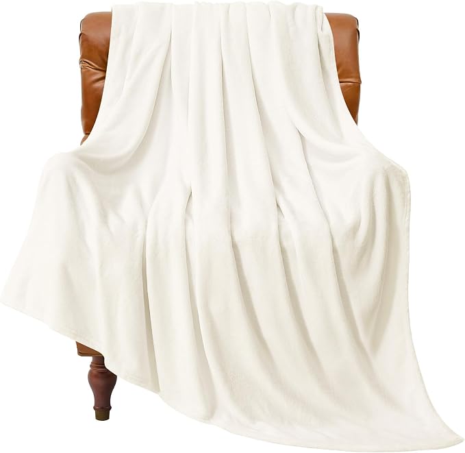 BEDELITE Fleece Blanket Soft Plush Throw for Couch Cream 50"x70" | Ultra Soft Fleece, Plush Microfiber, Lightweight Warmth, All Season Comfort, Fade Resistant, Machine Washable, Couch Sofa Bed