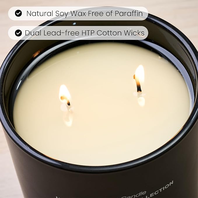 M&SENSE Natural Soy Large Candle| Linen Breeze | 16.6 oz, 95H Burn | Mini Spring Scented Candles for Relaxation,Meditation, Home Décor | for Bedroom, Office, Party