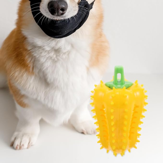Totority Interactive Pet Food Leaking Ball Toy Chili Shape Dog Treat Dispenser Slow Feeding Chew Toy for Teeth Cleaning Puppy Enrichment Indoor Outdoor 4.33In