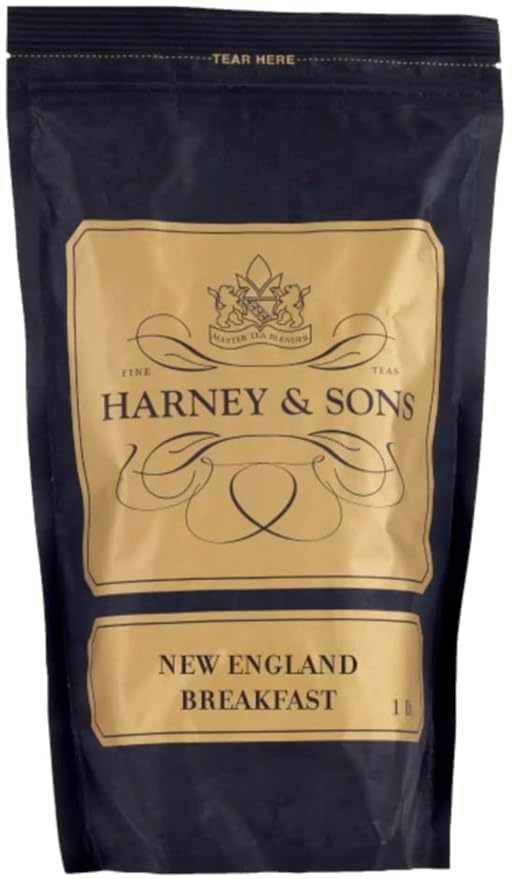 Harney & Sons New England Breakfast Loose Leaf Black Tea – Maple Flavored Breakfast Tea, Caffeinated, 16 oz Bag