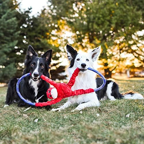 ZippyPaws RopeTugz Durable Dog Pull Rope Toy - Red Monkey