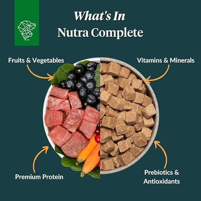 ULTIMATE PET NUTRITION Nutra Complete Freeze-Dried Dog Food Chicken 3lb x2 | Vet-formulated dog food with antioxidants, prebiotics & amino acids, full meal or topper for adult canines, all breeds/sizes