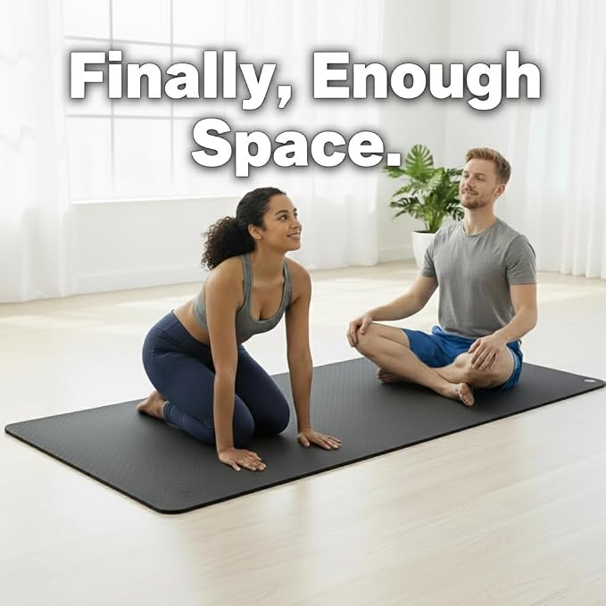 Tatago Extra Thick Yoga Mat Wide & XL-Our 10mm Extra Large Yoga Mat Thick Extra Wide And Long For Total Joint Cushioning. A Large Exercise Mat Thick And Perfect For Home Workout Pilates Or Studio.