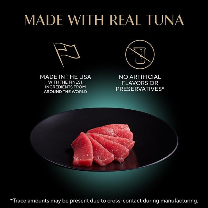 Sheba Perfect Portions Cuts Wet Cat Food, Sustainable Tuna, 2.6 oz, 24 ct | Grain-free, 48 servings, no fillers or artificial flavors, essential vitamins & minerals, protein-rich, twin-pack trays
