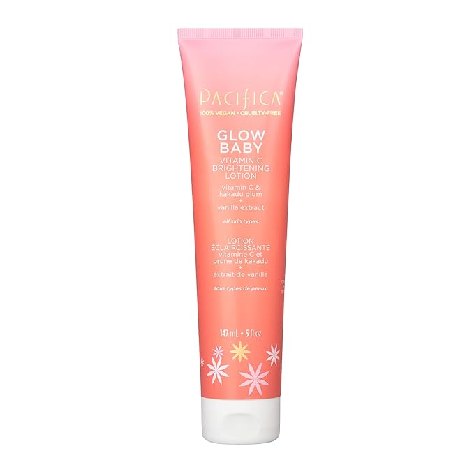Pacifica Body Lotion Glow Baby Vitamin C Moisturizer - for Skin Brightening - w/Superfood Plant Extracts & Vitamin C & E Care Clean Beauty Vegan & Cruelty-Free Dermatologist Tested