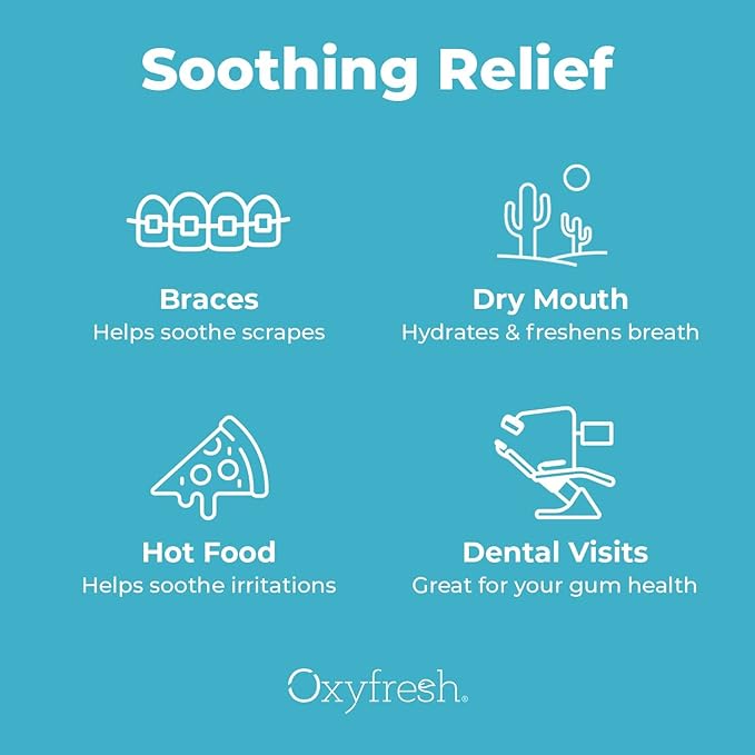 Oxyfresh Pro Relief Fluoride Free Dental Gel with Zinc and for Soothing Irritated Gums and Support Gum Health – Infused with Aloe Vera, Chamomile and Xylitol – Dentist Recommended - 4 oz