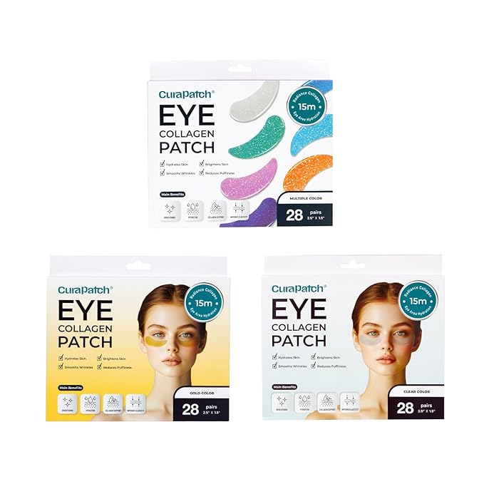 Eye Collagen Patch - 28 Pairs (2.5"x1.5") | Radiance Collagen, Eye Area Hydration, 15min | Hydrates Skin, Brightens Skin, Smooths Wrinkles & Reduces Puffiness (Gold)