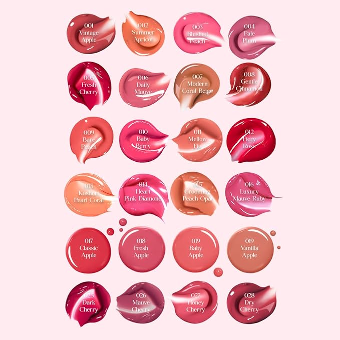 CLIO CRYSTAL GLAM TINT (CHERRY SERIES 028 DRY CHERRY), Glossy Finish, Lightweight, Buildable, Glass-Like, Smoothing, Long-Lasting, Vivid, Transparent, Shiny, Moisturizing Lip Stain, Korean Lip Tint
