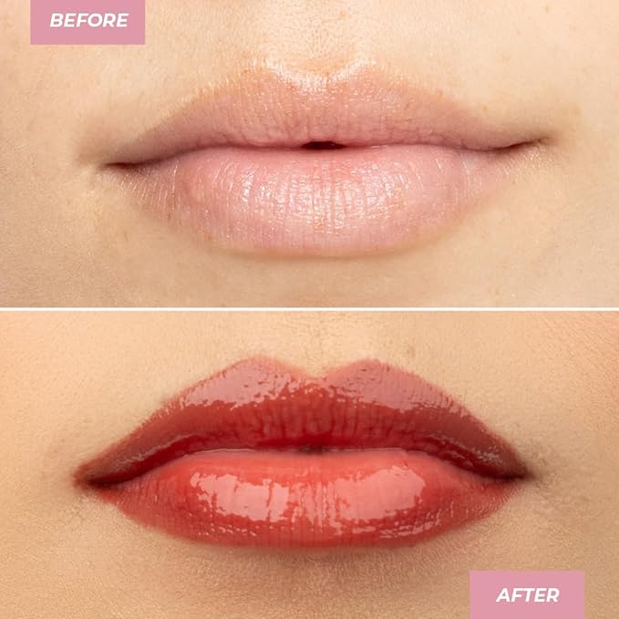 MCoBeauty - Dream Lip Tint Hydrating Gel - Semi-Matte, Long-Lasting Lip Stain with Jojoba Oil & Sunflower Oil - Vegan, Cruelty Free Cosmetics - Nude Peach Shade