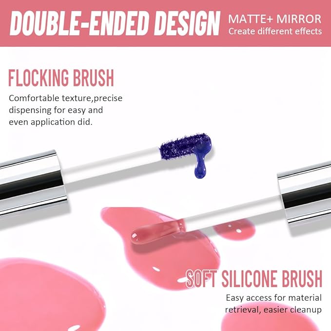 2-in-1 Peach Pink Lip Stain Peel Off & Hydrating Plumping Lip Oil with Tweezer, of Women Long Lasting Waterproof Peel Off Lip liner Tattoo, Highly Pigmented for All Skin Types 03#