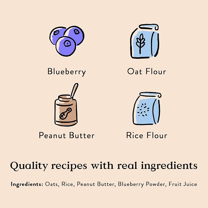 Bocce's Bakery Crispies PB & Blueberry Dog Treat Snacks, 10 oz | Oven Baked, Wheat-Free Everyday Crispy Dog Treats - Made with Real, Limited Ingredients and Baked in The USA