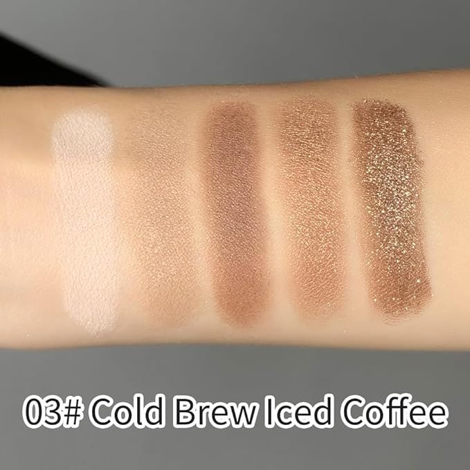 Neutral Nude Matte & Shimmer Eyeshadow Palette – Pink, Cocoa Brown & Champagne Gold Shades, Warm Nude Glitter Eye Shadow Contour Palette for Mature Women, Blue Green Eyes & Daily Natural Makeup