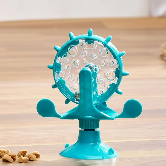 Lakeside Cat Spinning Windmill Treat Dispenser with Suction Cup