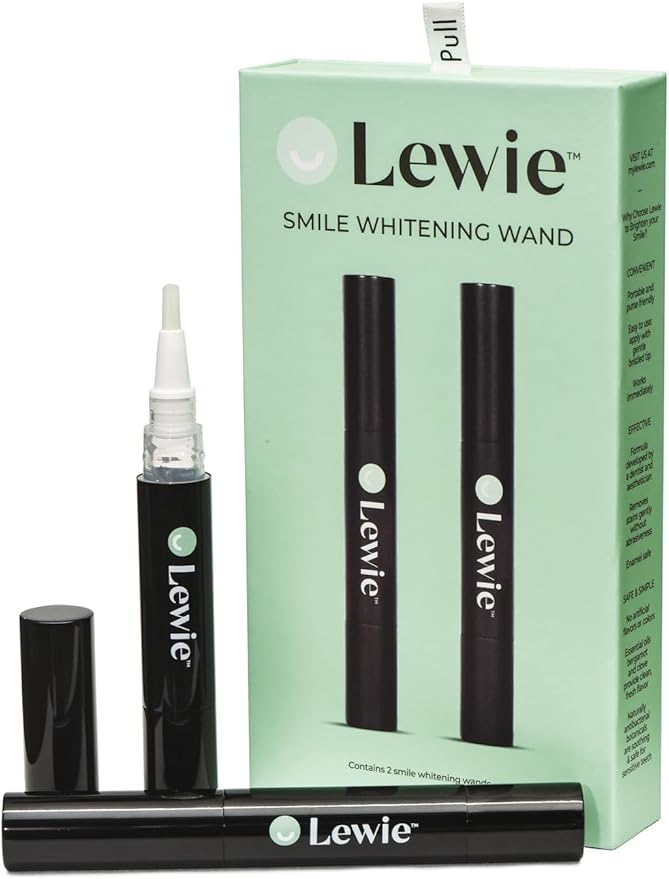 Lewie Teeth Whitening Wand - Dentist Developed Whitening Pen for a Bright Smile - Effective, Safe, with Natural Ingredients, Enamel Friendly Technology, No Harsh Chemicals or Abrasives 4 ml 2-Pack