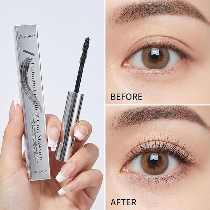 Zkyo Iron Wand Mascara, Waterproof Metal Mascara Wand,Liquid Lash Extensions Effect, Waterproof & Long-Lasting, No Flaking, No Clumping, 3D Curling Eyelash(Black)（1PC)