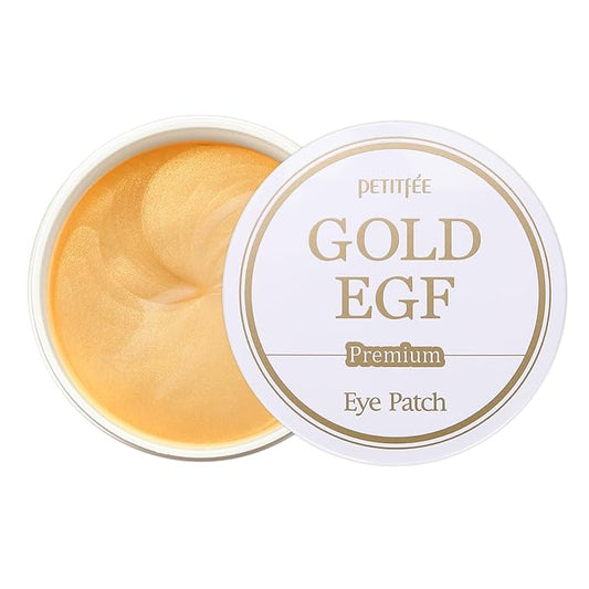 Petitfee Premium Gold & EGF Eye Patch 60pcs (30pairs) - 24k Gold, EGF, Ginseng, Caviar Extract for Nourishing Under Eye, Firming, Smoother Eye Area, Skin Soothing, Rejuvenating