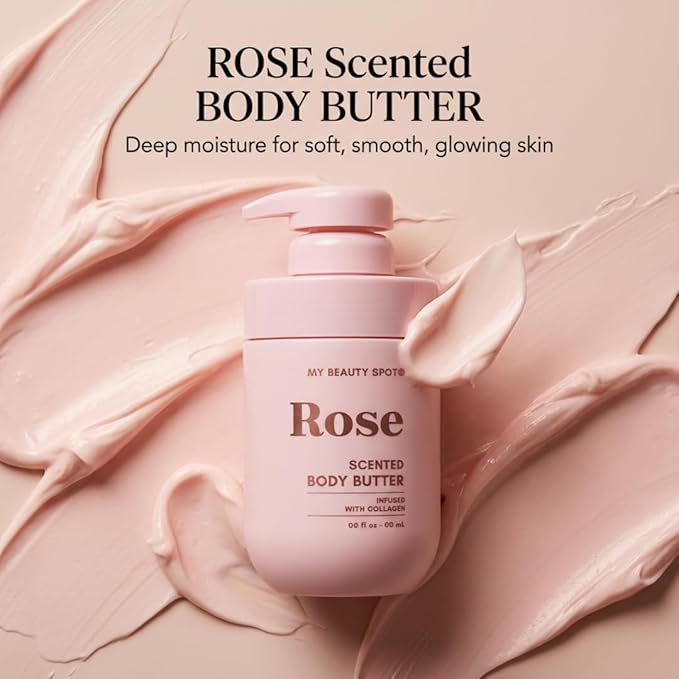 My Beauty Spot Scented Body Lotion for Women - Rose Scented Body Butter, Natural Lotion for Women to Smell Good, Skin Moisturizer Infused with Collagen - Extra Large 510 ml.