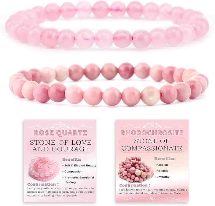 NCB 2.3-Piece 4mm Natural Crystal Gemstone Stretch Bracelets – Handmade Reiki Energy Healing Jewelry for Meditation,Yoga, Unisex
