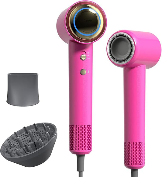 Tideway Hair Dryer Professional High-Speed Ionic Blow Dryer 110,000 RPM, Compact Hair Dryer with Magnetic Diffuser, Fast Drying with Brushless Motor Low Noise Smart Temperature Control-H11