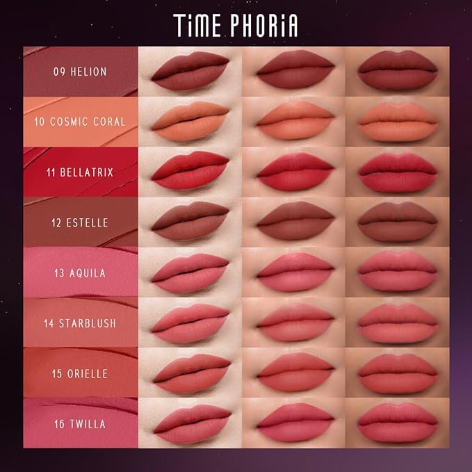 NEBULA VELVET LIP CREAM-Long Lasting Lip Stain, Waterproof and Transferproof Lip Tint, Matte Finish, Smooth Out Lip Lines, Lightweight & High Coverage, Stocking Stuffers (006 ARIES)