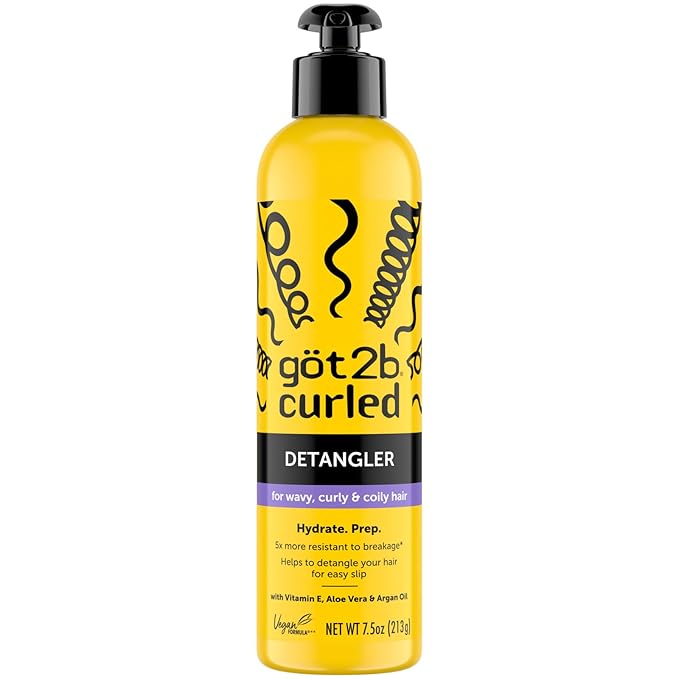 Got2b Curled Detangler, 7.5oz, for all curl types, wavy, curly & coily hair, helps to detangle your hair for easy slip