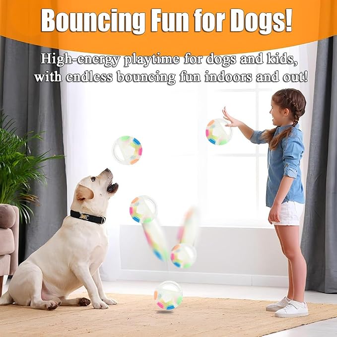 Dog Ball with Handle - Squeaky Dog Calming Ball with Handle(Transparent)