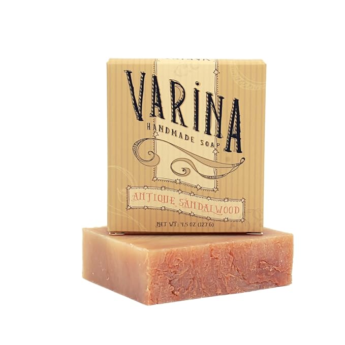 Natural Antique Sandalwood Bar Soap - Gentle Cleansing for Sensitive Skin, Floral - 3 Pack