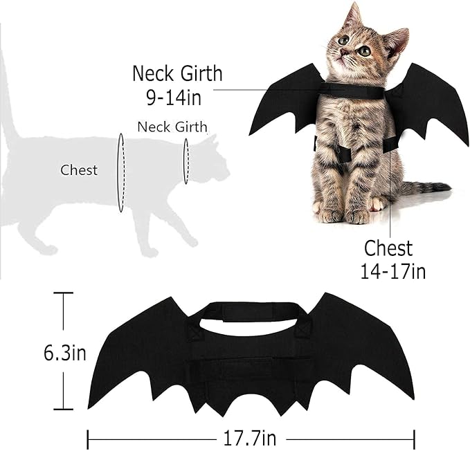 Halloween Pet Bat Wings Cat Dog Bat Costume Cute Black Cat Bat Wings Cosplay Puppy Cat Dress Up Accessories