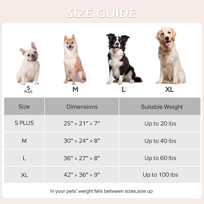 JOEJOY Large Dog Beds Large Sized Dog, Rectangle Washable Orthopedic Pet Bed with Removable Zipper Cover, Cute Soft Calming Puppy Pet Bed with Jacquard Shaggy Plush & Non Skid Bottom