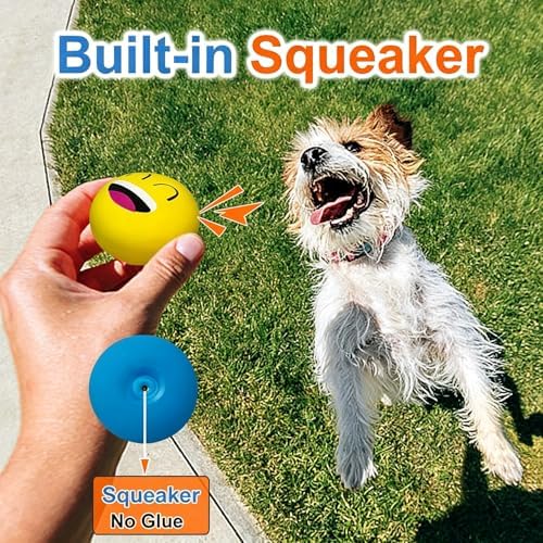 Latex Squeaky Dog Toys for Small Dogs & Mini Breeds, 2.2" Flat Ball