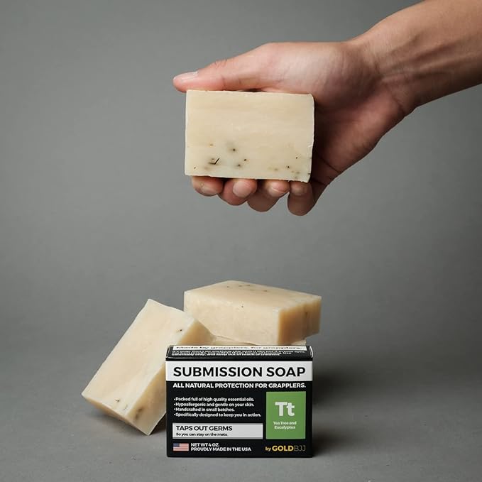 Premium Tea Tree Oil Soap - USA Made Bar Soap for BJJ, Jiu Jitsu, Wrestling, and Grappling (2-Pack of 4 Ounce Soap Bars, Classic Tea Tree)