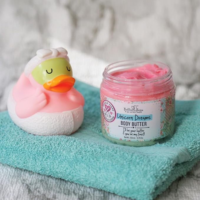 Bella & Bear Unicorn Dream Body Scrub - Vegan, Cruelty-Free, Paraben-Free Exfoliating Sugar Scrub for Smooth Skin - Mango, Pineapple & Vanilla
