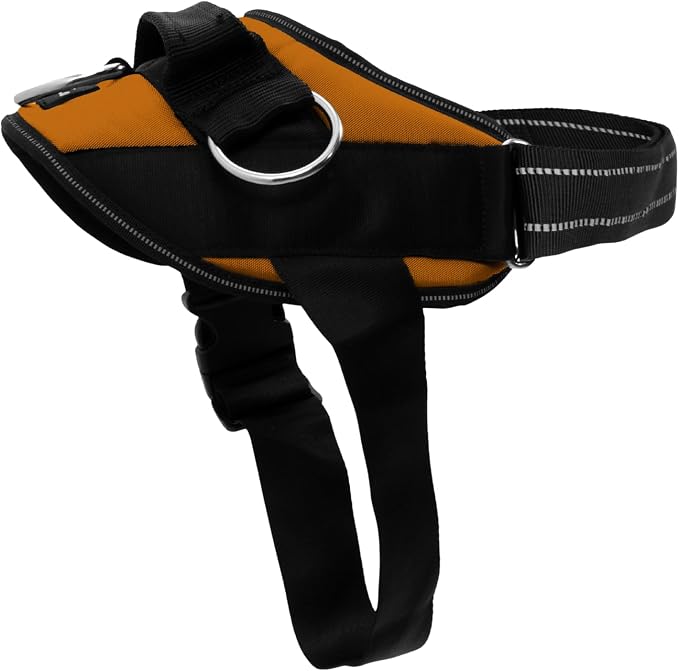 ShawnCo Essential Dog Harness, No-Pull Pet Vest (Sunset Orange,L) | 3 Leash Clips, Easy On, No-Choke, Reflective, Adjustable Fit, Padded Comfort, Control Handle, For Small, Medium & Large Dogs