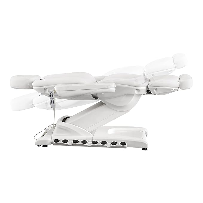 DIR Spa Full Electrical 4 Motor Facial Beauty Bed - Doctor, Tattoo, Medical, Podiatry Chair with Thermal Heated Seats Apollo - White