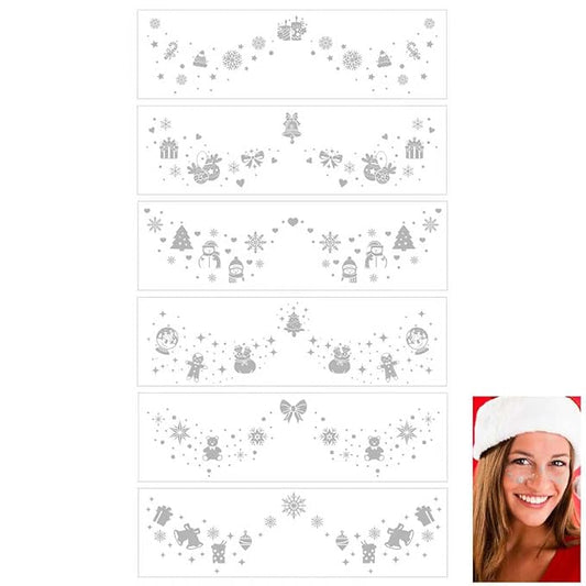 Silver Temporary Tattoo Fake Transferable Tattoo Freckles,Temporary Face Tattoo Set for Party