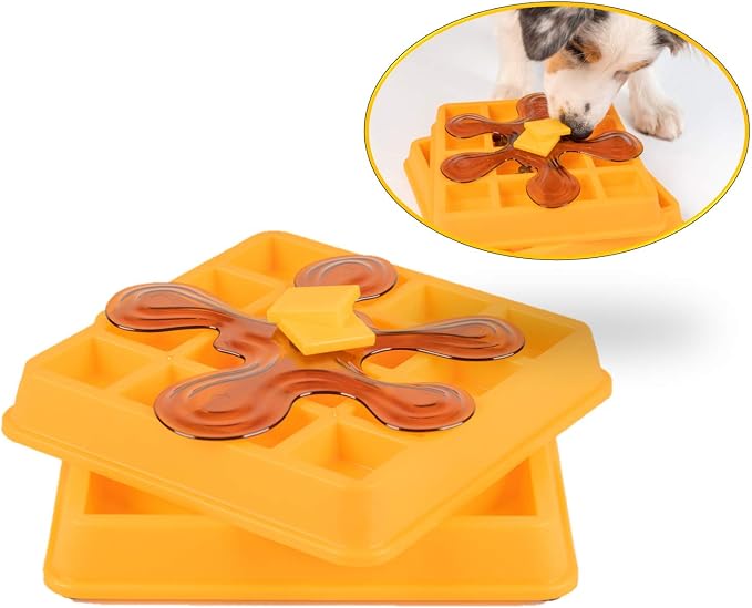 Our Pets Waffle Interactive Puzzle Game Dog Toys (Dog Puzzle Toy-Great Alternative to Snuffle Mat for Dogs and Slow Feeder Bowls) Cat Puzzles & Interactive Toys for Treats