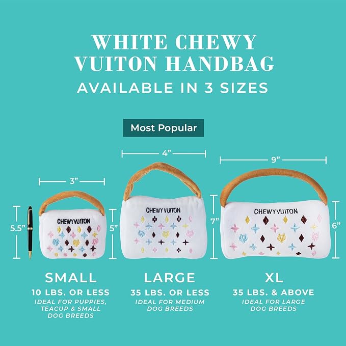 Haute Diggity Dog Chewy Vuiton Handbag Plush Dog Toy, Designer Parody Toy
