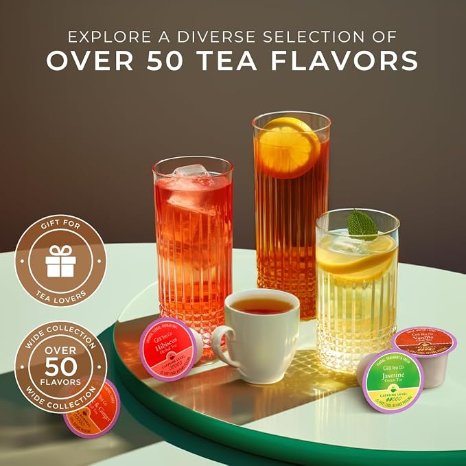 Gya Tea Co Green Tea Pod Collection Gift Set (16 Count) - Different Flavors Assorted Variety Pack