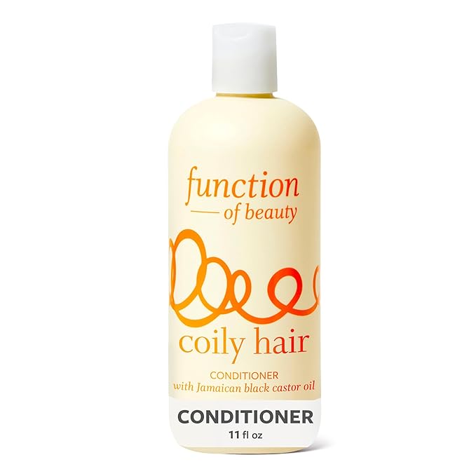 Function of Beauty Coily Hair Conditioner - Sulfate-Free Conditioner for Bouncy Coils - Anti-Frizz, Curl Defining & Deep Moisture with Jamaican Black Castor Oil - Dry & Dull Hair Care Products