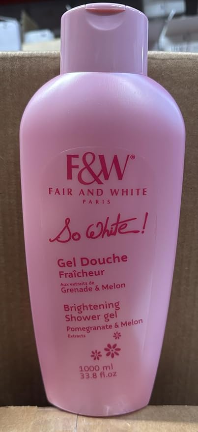 FAIR & WHITE So White Refreshing Brightening Body Wash - 1000ml / 33.8 fl oz - Daily Moisturizing Skin Shower Gel, with Pomegranate & Melon Extracts