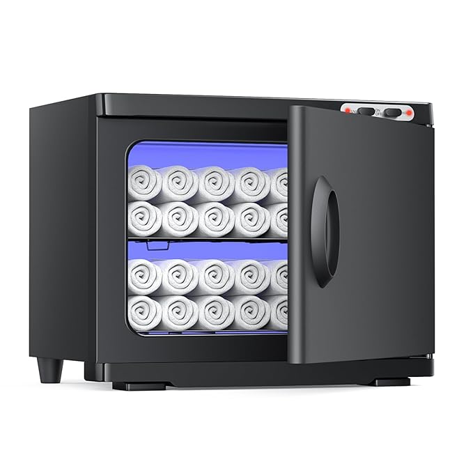 23L Hot Towel Warmer Spa, Large 2-in-1 Spa Towel Warmers for Facials Esthetician, Towel Warmer Cabinet Towel Heater for Barber, Salon(Black)