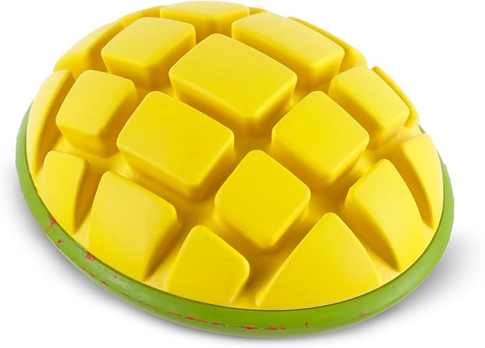 BarkBox Go Mango Tough Squeaky Rubber Dog Toy - Large
