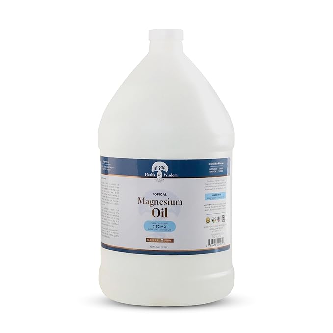 Health & Wisdom Pure Magnesium Oil - Topical Muscle & Joint Relief- Natural and Pure Skin Moisturizer - Enhanced Absorption - 128 fl oz